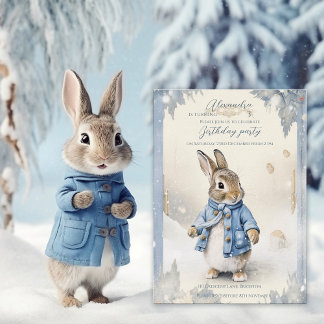 Peter Rabbits Winterurlaub Geburtstag Einladung