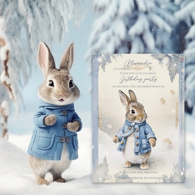 Peter Rabbits Winterurlaub Geburtstag Einladung (Von Creator hochgeladen)