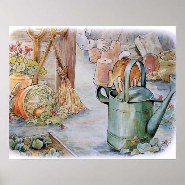 Peter springt in eine Wasserdose Poster (Vorne)