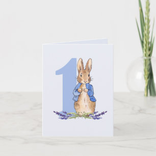 Peter the Rabbit 1. Geburtstag Blau Einladung