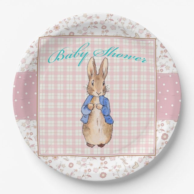 Peter the Rabbit Baby Shower Napkin Pappteller (Vorderseite)