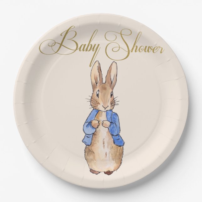 Peter the Rabbit Baby Shower Pappteller (Vorderseite)