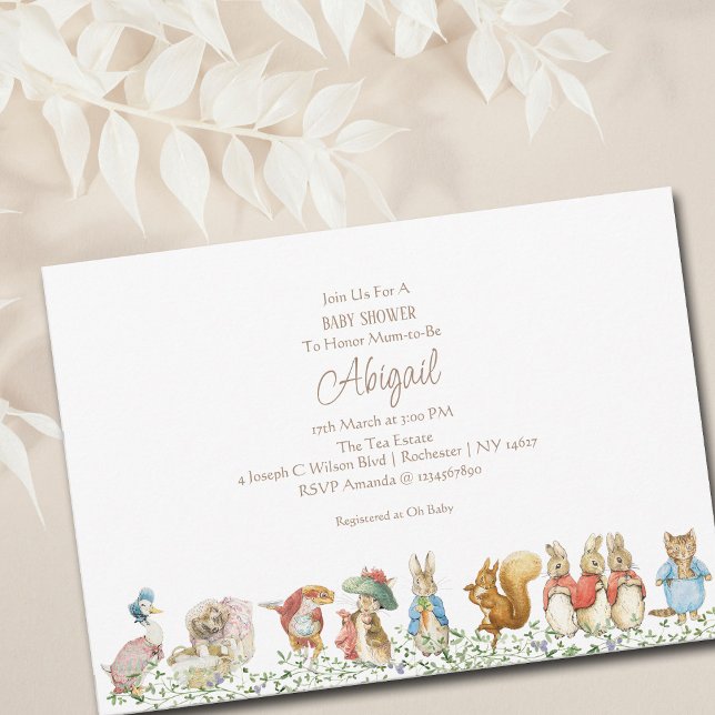 Peter the Rabbit Beatrix Woodland Baby Shower Einladung (Von Creator hochgeladen)