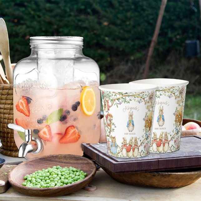 Peter the Rabbit Beatrix Woodland Baby Shower Pappbecher (Von Creator hochgeladen)