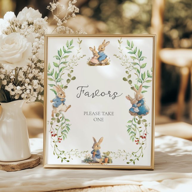 Peter the Rabbit Botanical Gender Reveal Favoriten Poster (Von Creator hochgeladen)
