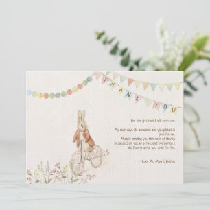 Peter the Rabbit Bunny Gender Neutral Books Baby Dankeskarte
