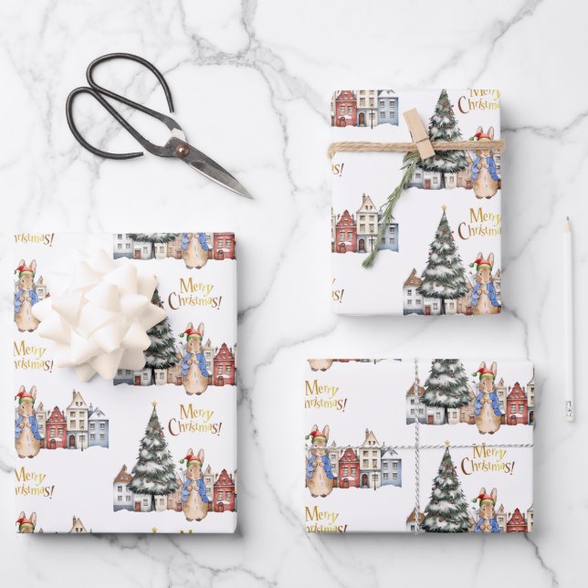 Peter the Rabbit Christmas Shopping Geschenkpapier Set (Vorderseite)