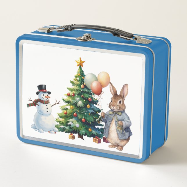 Peter the Rabbit Christmas tree Metall Brotdose (Vorderseite)