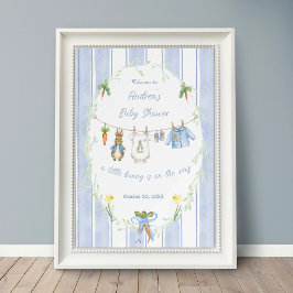 Peter the Rabbit Clothesline Baby Dusche Willkomme Poster