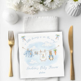 Peter the Rabbit Clothesline Baby Shower Napkins Serviette