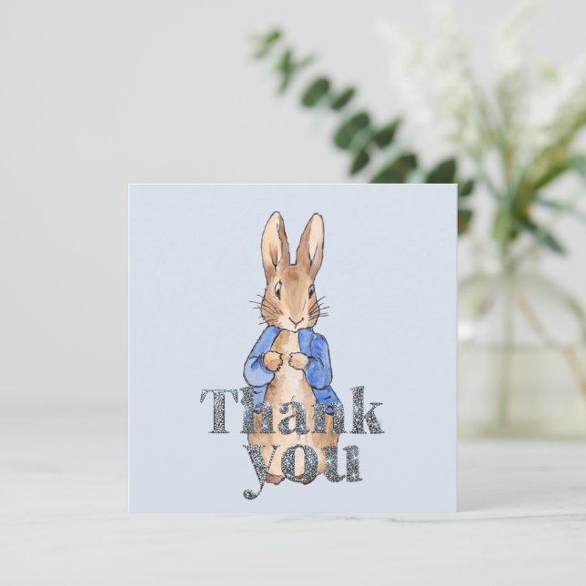 Peter the Rabbit Decorative Danke, Text Dankeskarte (Stehend Vorderseite)