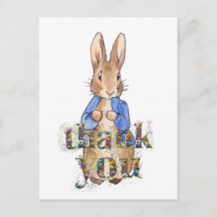 Peter the Rabbit Decorative Danke, Text Postkarte