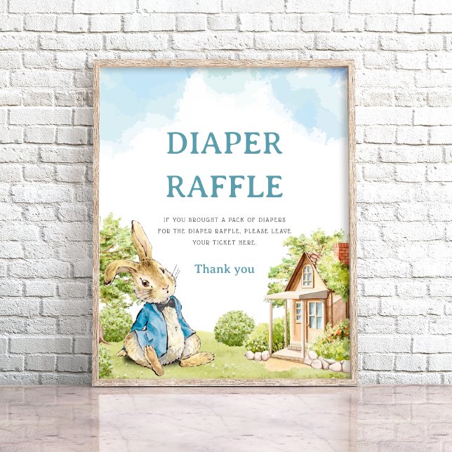Peter The Rabbit Diaper Raffle Baby Showspiel Poster (Von Creator hochgeladen)