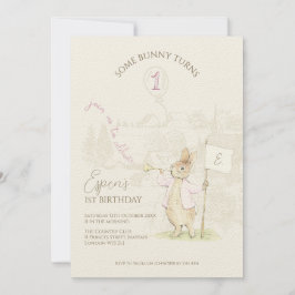 Peter the Rabbit Einige sonnige 1. Geburtstagspink Einladung