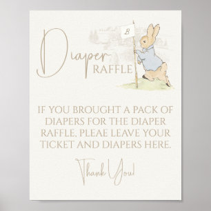 Peter the Rabbit etwas Bunny Baby Diaper Raffle Poster
