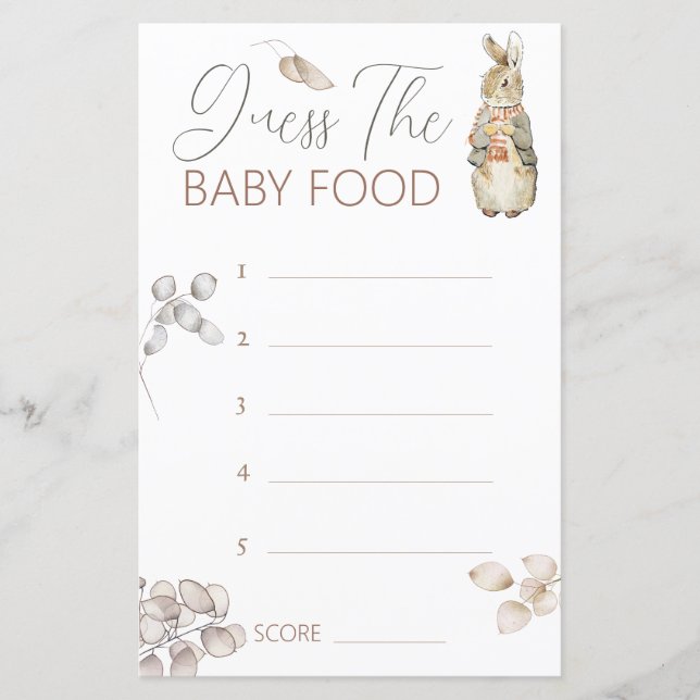 Peter the Rabbit Fall Ratet das Baby Food Game (Vorderseite)