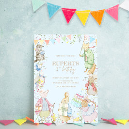Peter the Rabbit First Blue Birthday Einladung