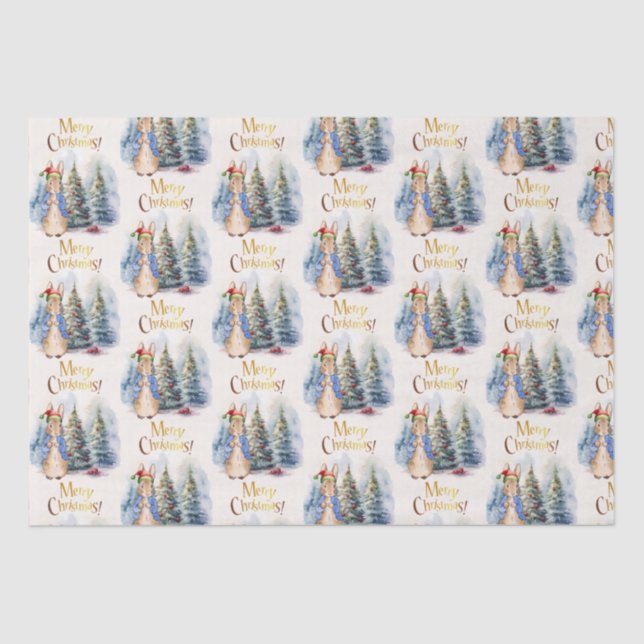 Peter the Rabbit Frohe Weihnachtsbaum Seidenpapier (Vorderseite)