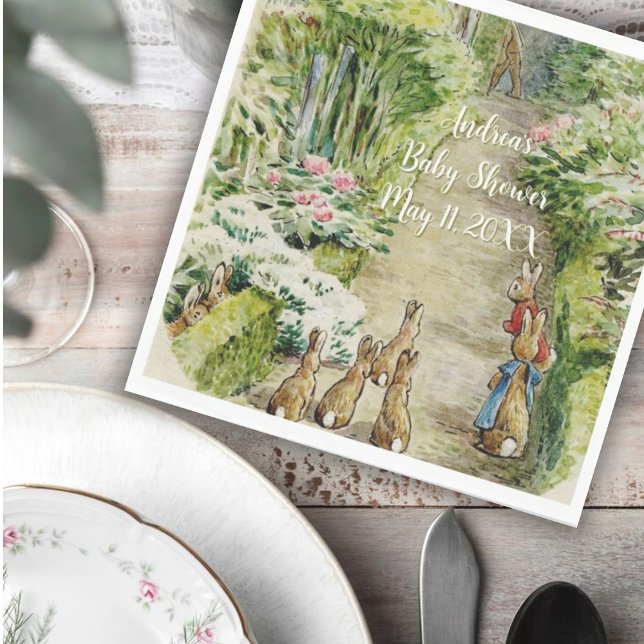 Peter the Rabbit Garden Baby Shower Serviette (Von Creator hochgeladen)