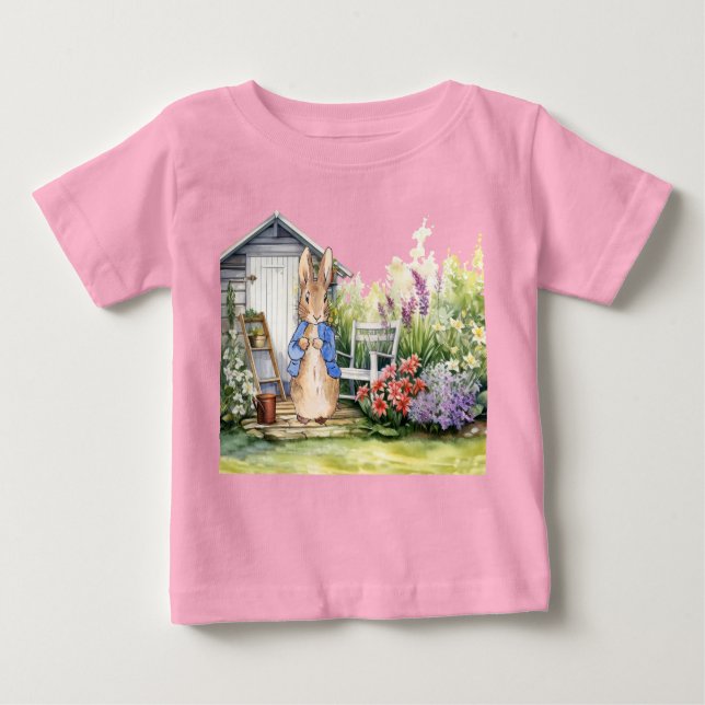 Peter the Rabbit Garden Shed Baby T-shirt (Vorderseite)
