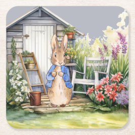 Peter the Rabbit Garden Shed Rechteckiger Pappuntersetzer