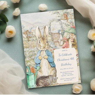 Peter the Rabbit Garden Storybook Geburtstag Einladung