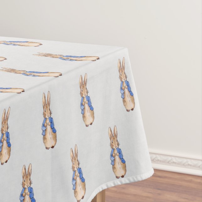 Peter the Rabbit Gray Linen Texture Tischdecke (Beispiel)