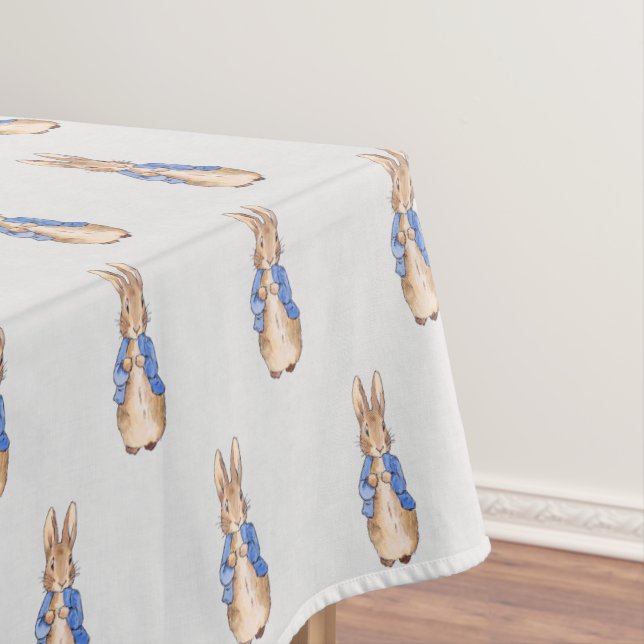 Peter the Rabbit Gray Linen Texture Tischdecke (Beispiel)