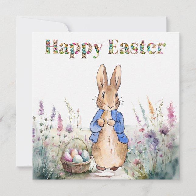 Peter the Rabbit Happy Oaster Dankeskarte (Vorderseite)