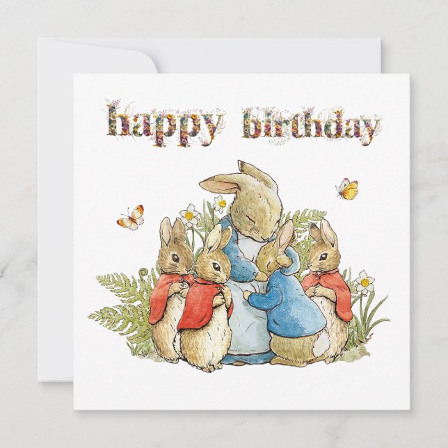 Peter the Rabbit Josephine Bunny Happy Birthday Karte (Vorderseite)