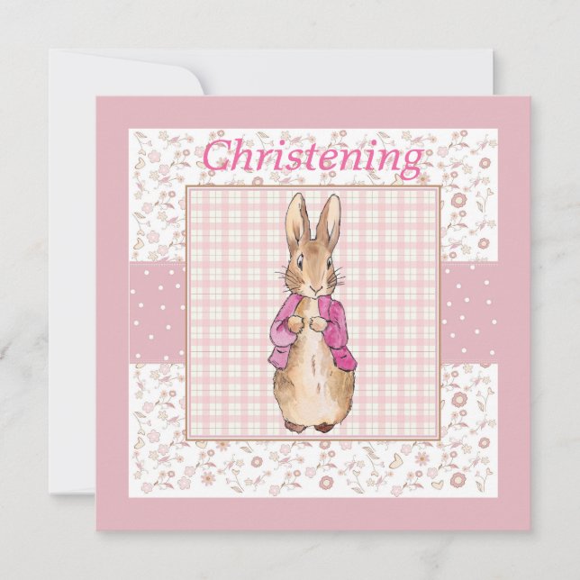 Peter the Rabbit Karo & Floral Christening (Vorderseite)