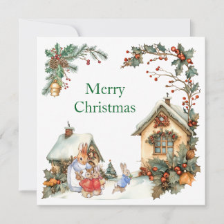 Peter the Rabbit Merry Christmas Feiertagskarte