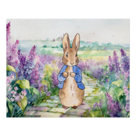 Peter the Rabbit mit Aquarelllilacke Poster