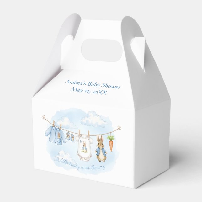 Peter the Rabbit Niedlich Clothesline Baby Shower Geschenkschachtel (Vorderseite)
