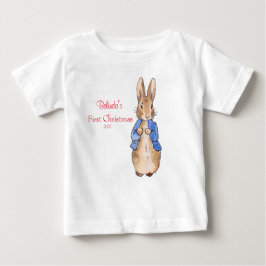 Peter the Rabbit Personalise First Christmas Baby T-shirt