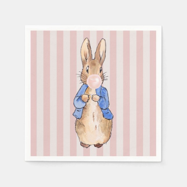 Peter the Rabbit Pink Blubble Kaugummi Candy Cane  Serviette (Vorderseite)