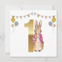 Peter the Rabbit Pink Jacket Erster Geburtstag