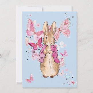 Peter the Rabbit Pink Jacket Erster Geburtstag Einladung