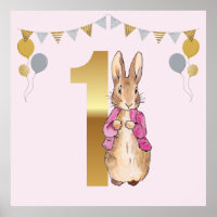 Peter the Rabbit Pink Jacket Erster Geburtstag