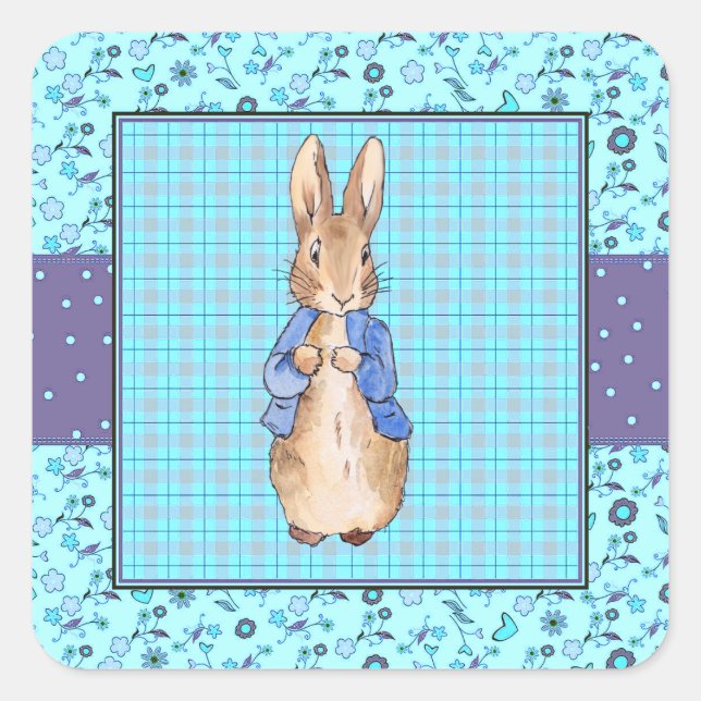 Peter the Rabbit Quadratischer Aufkleber (Vorderseite)