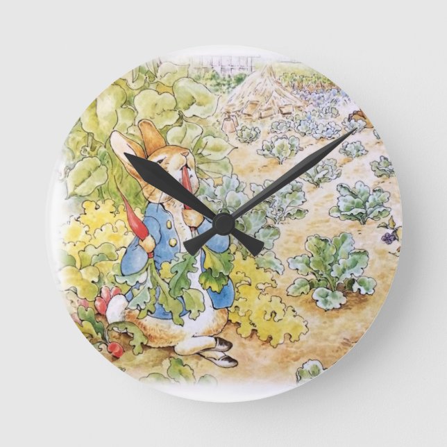 Peter the Rabbit Runde Wanduhr (Vorderseite)