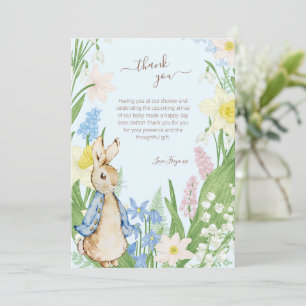 Peter the Rabbit Spring Blooms Blue Baby Dusche Dankeskarte