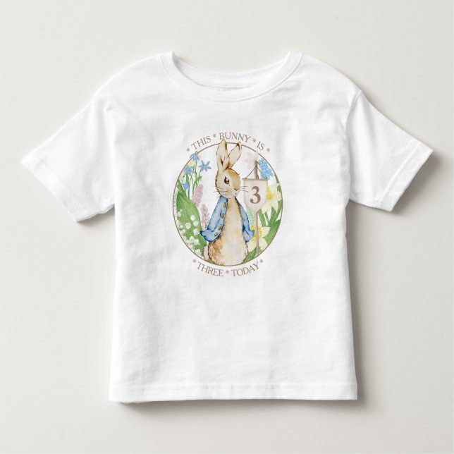 Peter the Rabbit Spring Blooms Blue Baby Dusche Kleinkind T-shirt (Vorderseite)