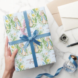 Peter the Rabbit Spring Blooms Easter Baby Shooter Geschenkpapier