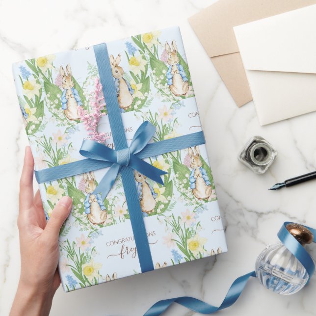 Peter the Rabbit Spring Blooms Easter Baby Shooter Geschenkpapier (Schenken)