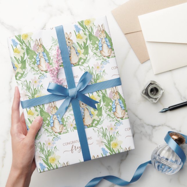 Peter the Rabbit Spring Blooms Easter Baby Shooter Geschenkpapier (Schenken)