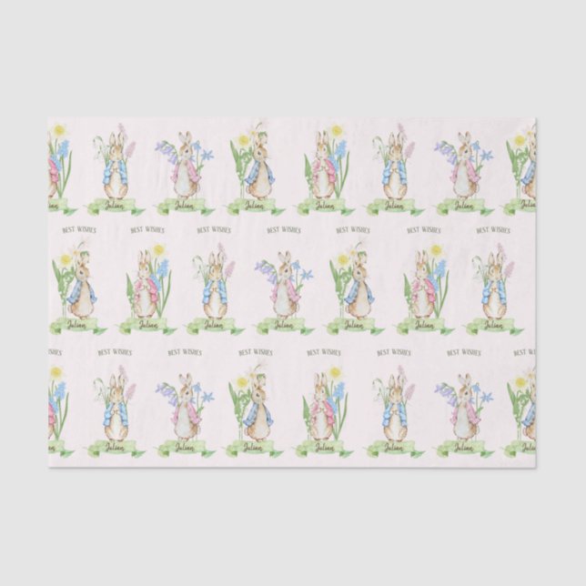 Peter the Rabbit Spring Blooms Easter Baby Shooter Seidenpapier (Vorderseite)