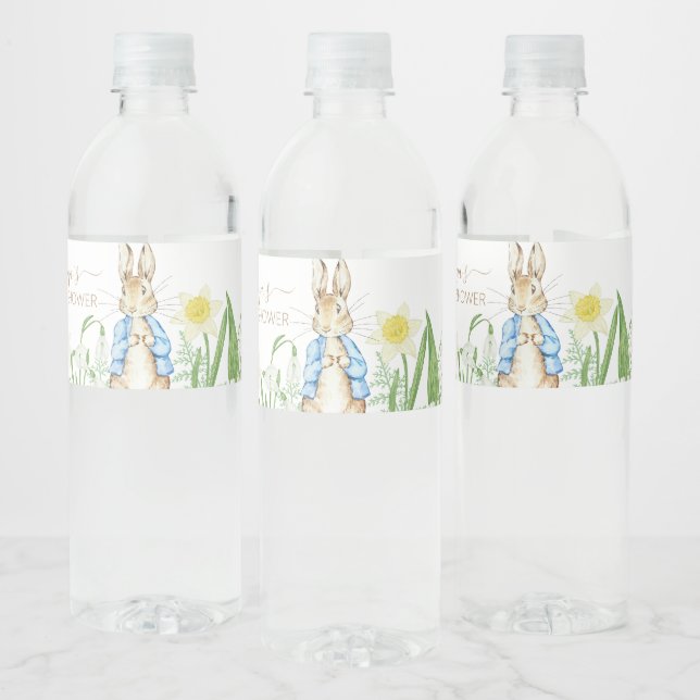Peter the Rabbit Spring Blooms Easter Baby Shooter Wasserflaschenetikett (Flaschen)