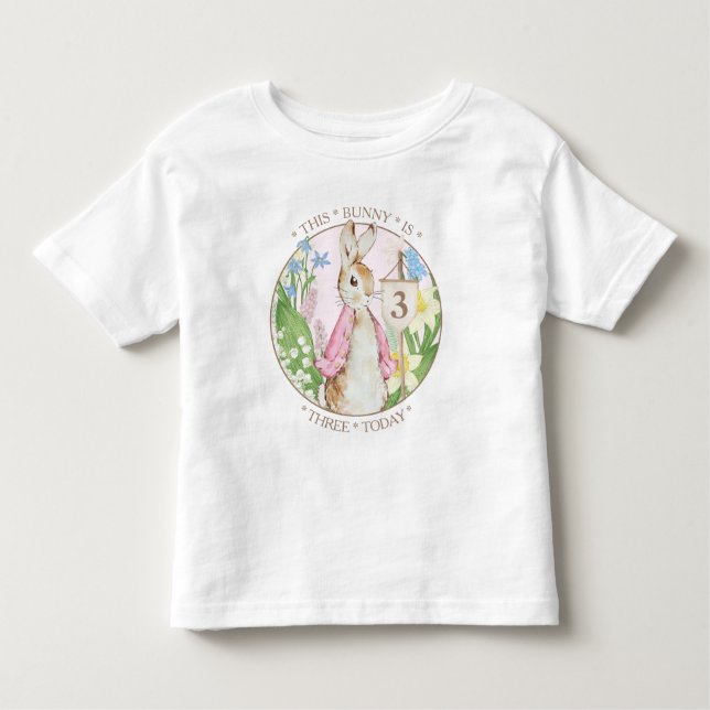 Peter the Rabbit Spring Blooms Pink Baby Dusche Kleinkind T-shirt (Vorderseite)