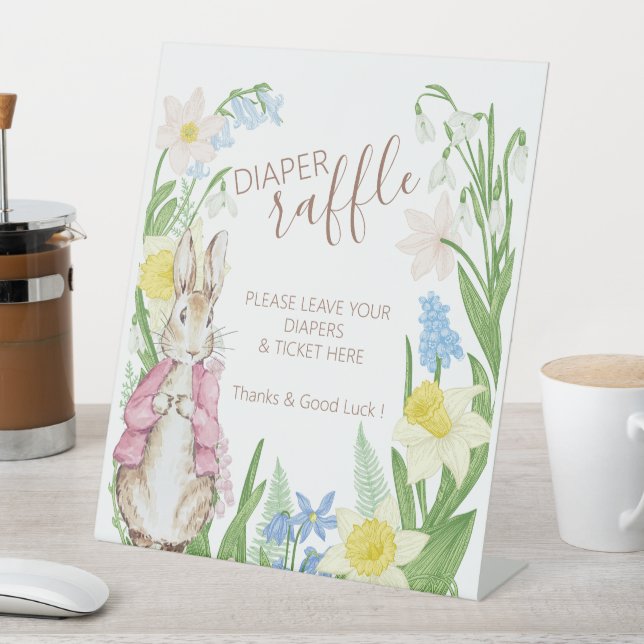 Peter the Rabbit Spring Blooms Pink Baby Dusche Sockelschild (In Situ)